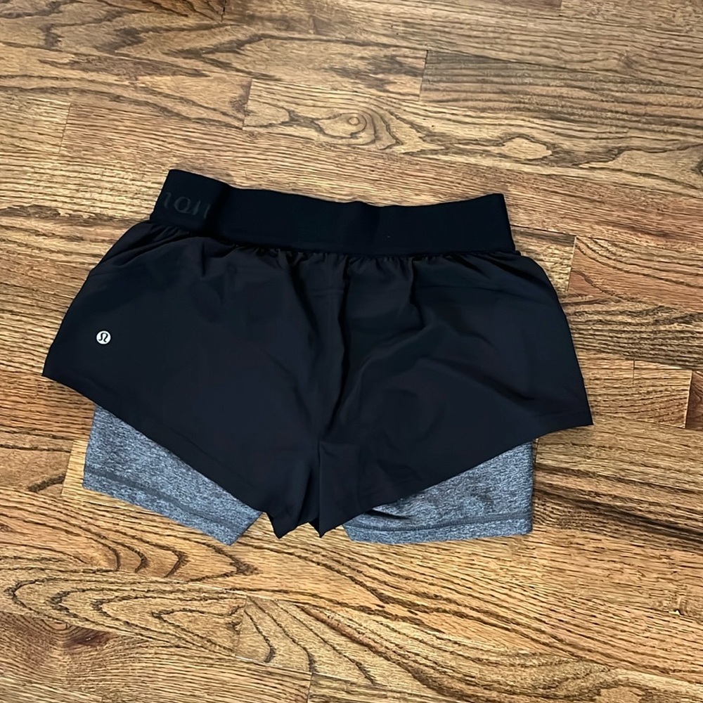 lululemon athletica Black and Gray Athletic Shorts